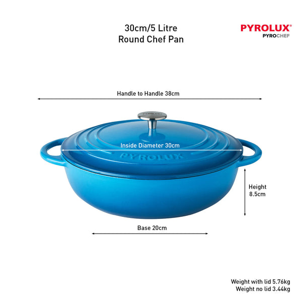 Pyrolux PYROCHEF Round Chef Pan Ocean Blue 30cm/5l - 2