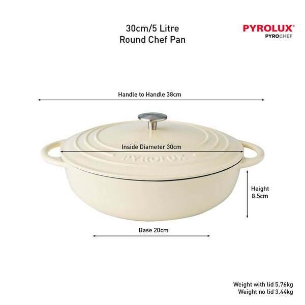 Pyrolux PYROCHEF Round Chef Pan Meringue 30cm/5l - 2