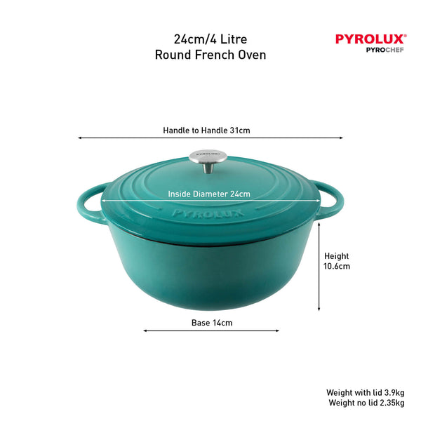 Pyrolux PYROCHEF Round French Oven Aqua Marine 28cm/6L - 3