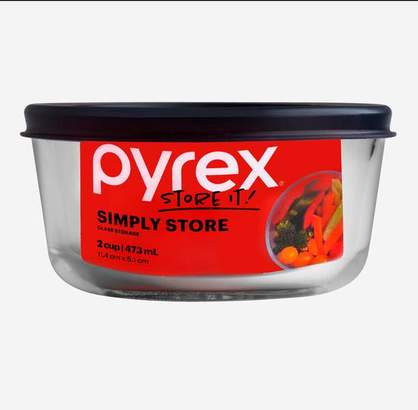 Pyrex Simply Store 2 Cup Round Blue Lid - 1