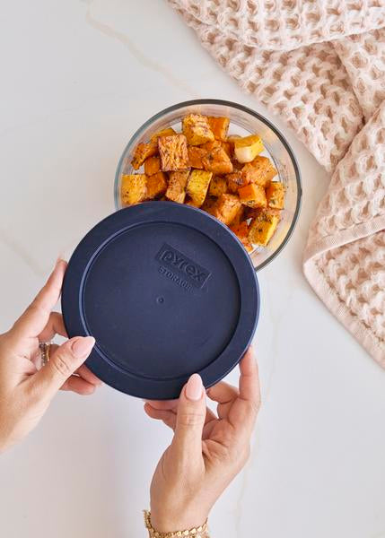 Pyrex Simply Store 4 Cup Round Blue Lid - 3