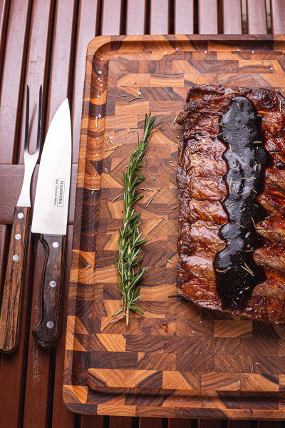 Tramontina Rectangular Barbecue Brown Teak Wood Chopping Board - 3