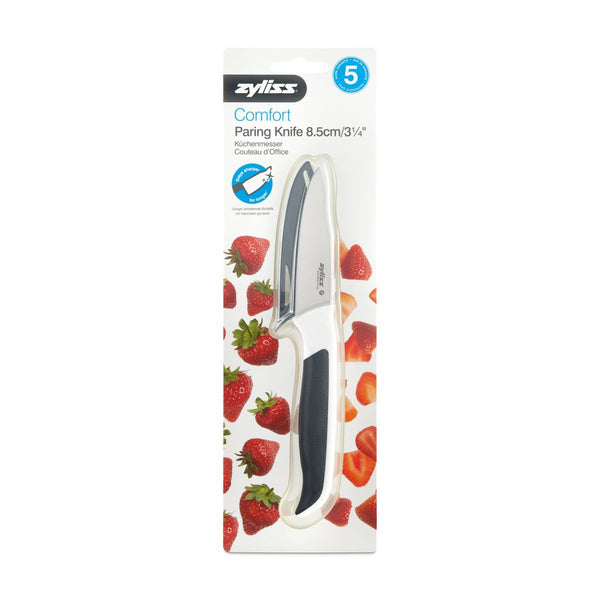 Zyliss Comfort Paring Knife w/blade cover Black/White, Stainless Steel - 8.5cm - 1