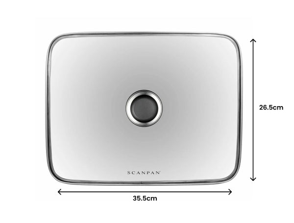 Scanpan Classic Glass Roaster Lid Fits Classic medium-size roaster - 35.5 x 26.5cm - 1