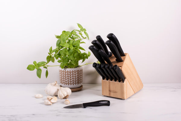 Scanpan Microsharp Stainless Steel knife Wooden Block - 14 Piece - 1