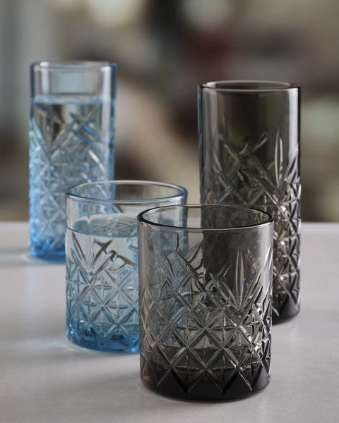 Pasabahce Timeless Double Old Fashioned Blue 345ml - Set 4 Clearance - 1