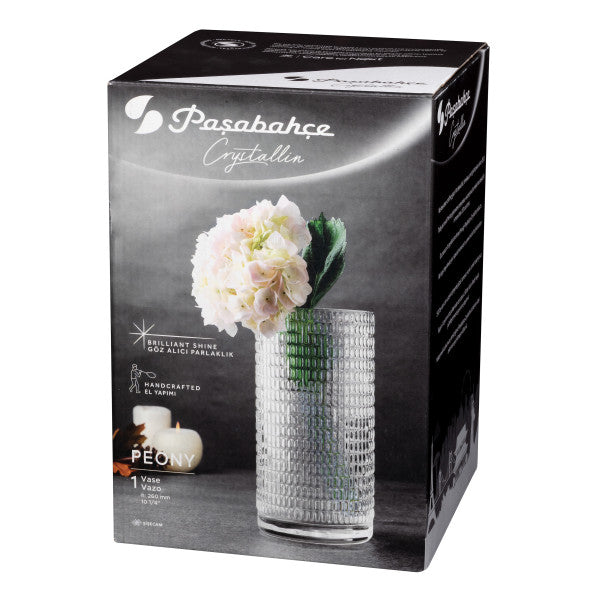 Pasabahce Peony Glass Handmade Vase Drop 26cm - 1