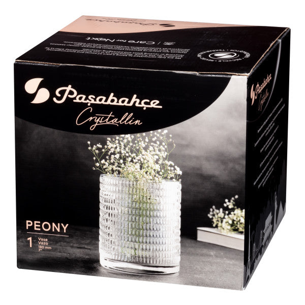 Pasabahce Peony Glass Handmade Vase 18cm - 1