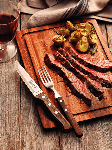 Tramontina Churrasco Steak Knife Gaucho Polywood Brown Handle - 12cm - 1