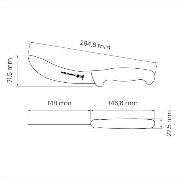 Tramontina Professional Master Black Bloodletting Knife - 15cm - 2