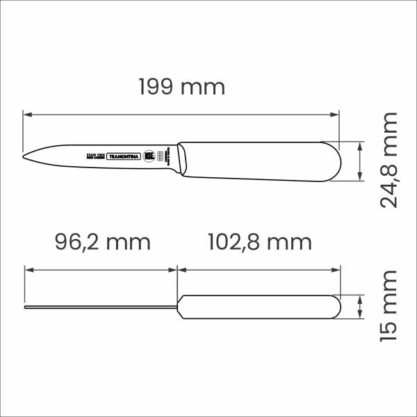 Tramontina Professional Master Black Paring Knife - 10cm - 2