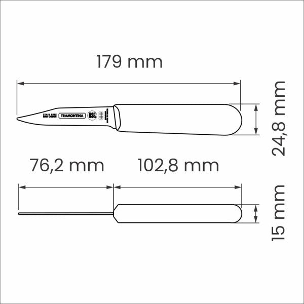 Tramontina Professional Master Black Paring Knife Tappered - 8cm - 2