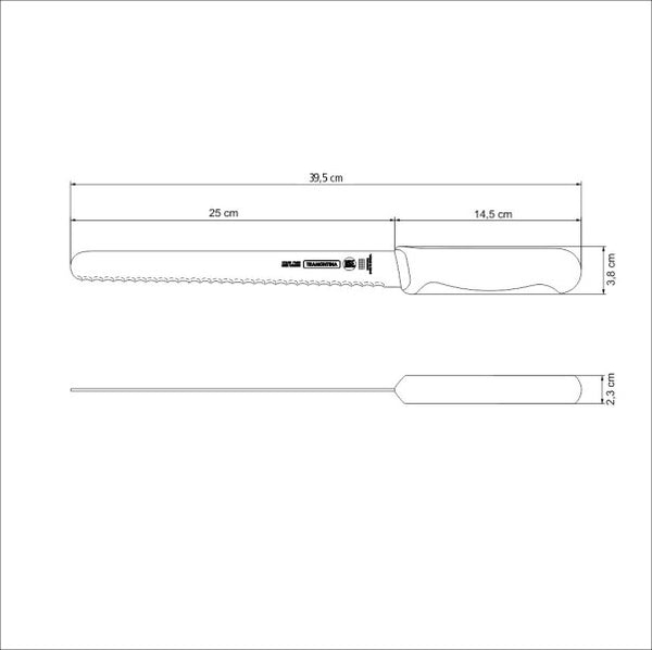 Tramontina Professional Master Black Bread Knife - 25cm - 2