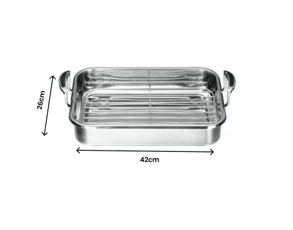 Scanpan Coppernox Stainless Steel Roaster with Rack - 42 x 26 x 10cm - 1