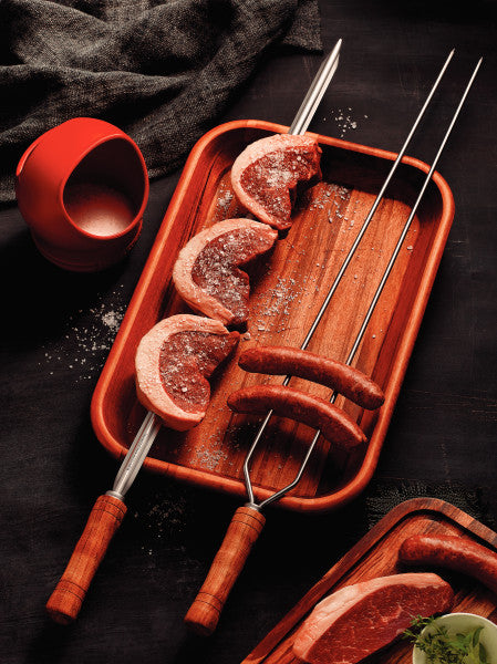 Tramontina Heavy Duty Duel Prong Stainless Steel Skewer Wood Handle - 75cm - 1