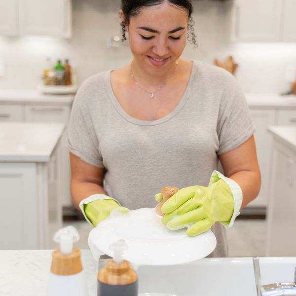 Full Circle Natural Latex Cleaning Gloves Large - Green - 1