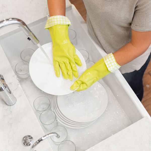 Full Circle Natural Latex Cleaning Gloves Large - Green - 2