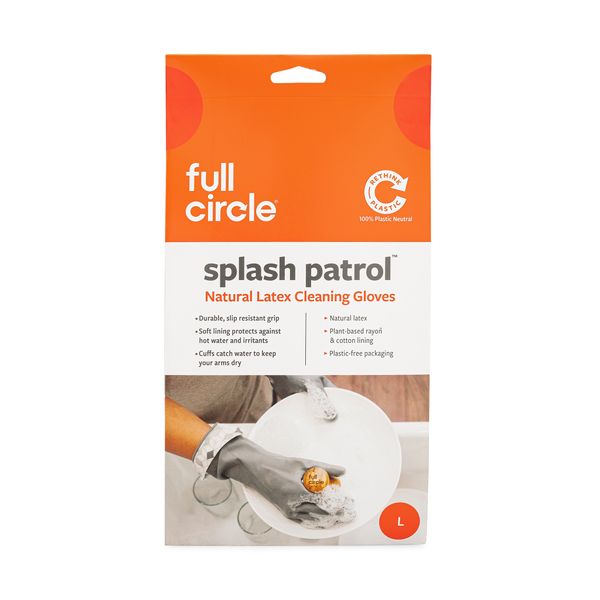 Full Circle Natural Latex Cleaning Gloves Large - White - 1