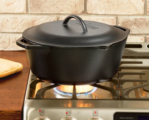 Lodge Cast Iron Dutch Oven with Loop Handle and Cast Iron Lid – 30cm/6.6L - 1
