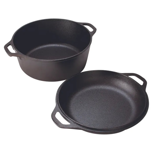 Lodge Double Cast Iron Dutch Oven – 26cm/4.7L - 3