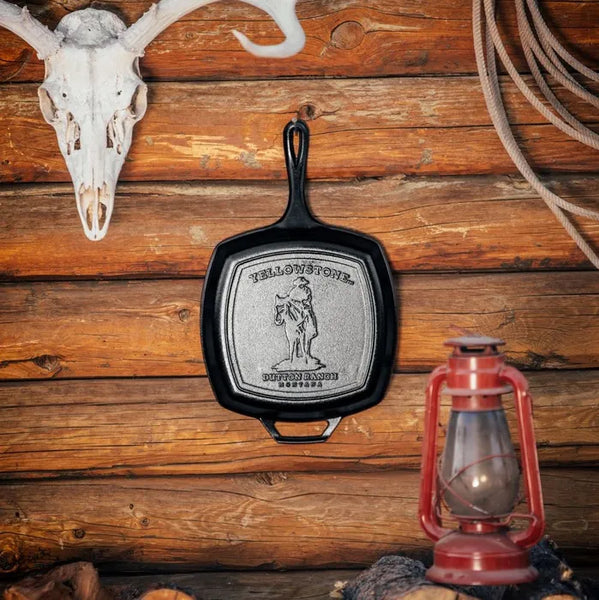 Lodge Yellowstone Cowboy Cast Iron Square Grill Pan - 26.7cm - 1