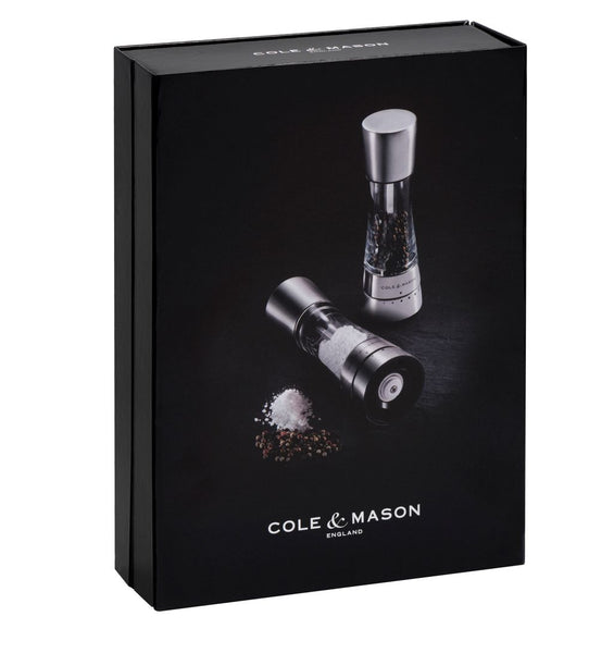 Cole & Mason Derwent Salt and Paper Mills Gift Set - Premium Stainless Steel Acrylic - 1