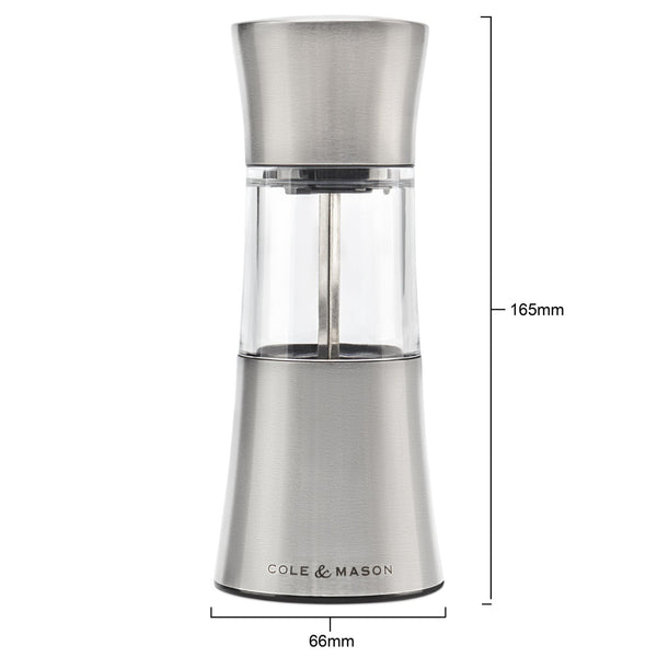 Cole & Mason Stadhampton Chilli & Spice Mill Stainless Steel And Acrylic - 16.5cm - 1