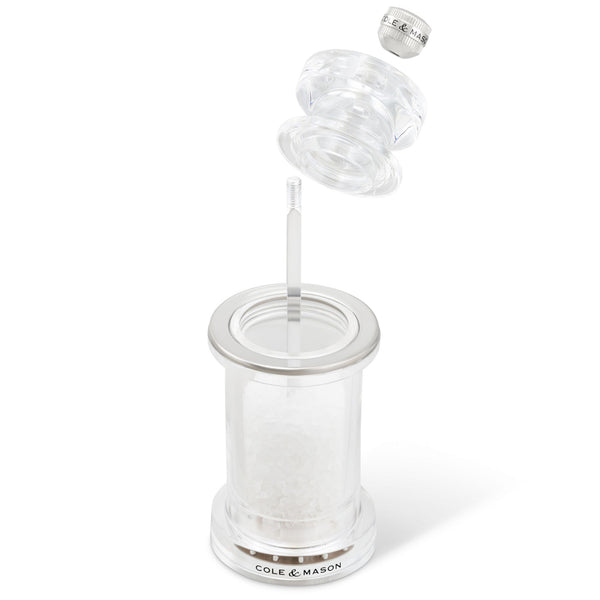 Cole & Mason 605 Acrylic Salt Mill Acrylic and Stainless Steel - 5.80cm x 5.80cm x 14.40cm - 1
