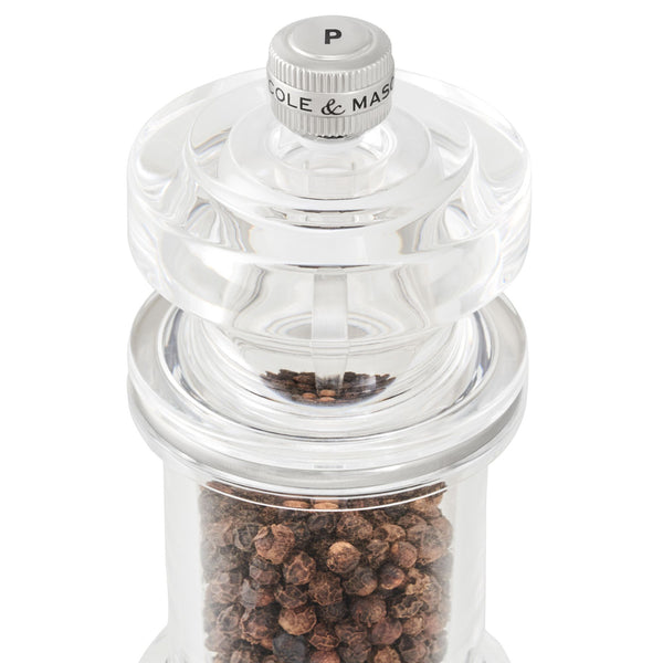 Cole & Mason 605 Acrylic Pepper Mill Acrylic and Stainless Steel - 5.80cm x 5.80cm x 14.40cm - 2