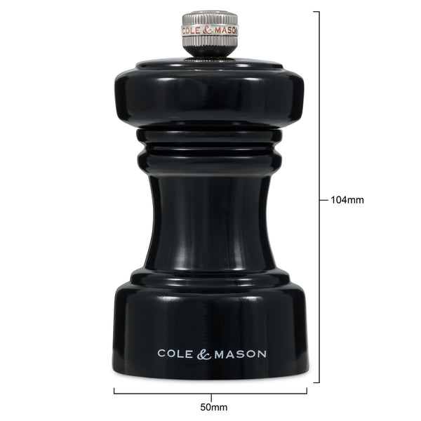 Cole & Mason Hoxton Black Gloss Salt Mill Beech wood - 104mm - 1