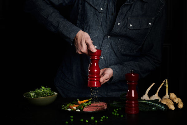 Cole & Mason London Salt and Paper Mills Red Gloss Gift Set Beech Wood Steel – 18cm - 2