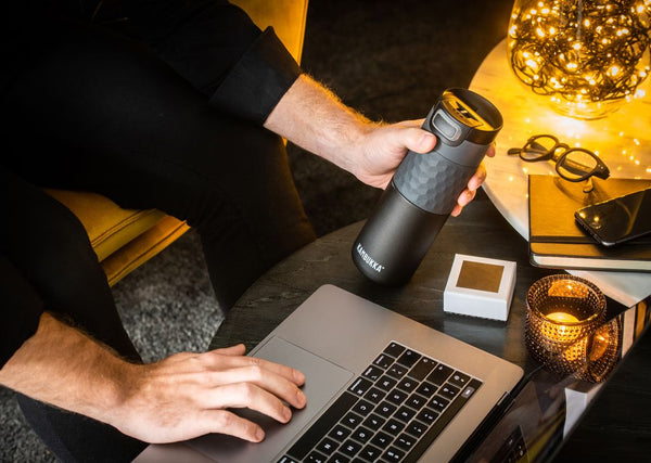 Kambukka Etna Grip 3-in-1 SnapcleanÂ® Travel Mug Black Steel - 500ml - 3