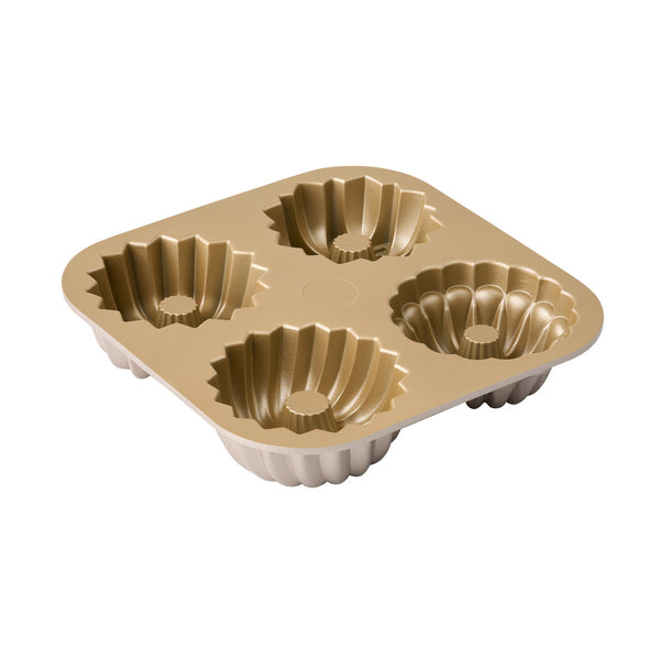 Bakemaster Assorted Mini Fluted Ring Cake Pan 24 x 24 x 4.5cm - Champagne - 1