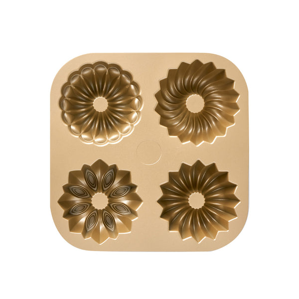 Bakemaster Assorted Mini Fluted Ring Cake Pan 24 x 24 x 4.5cm - Champagne - 2
