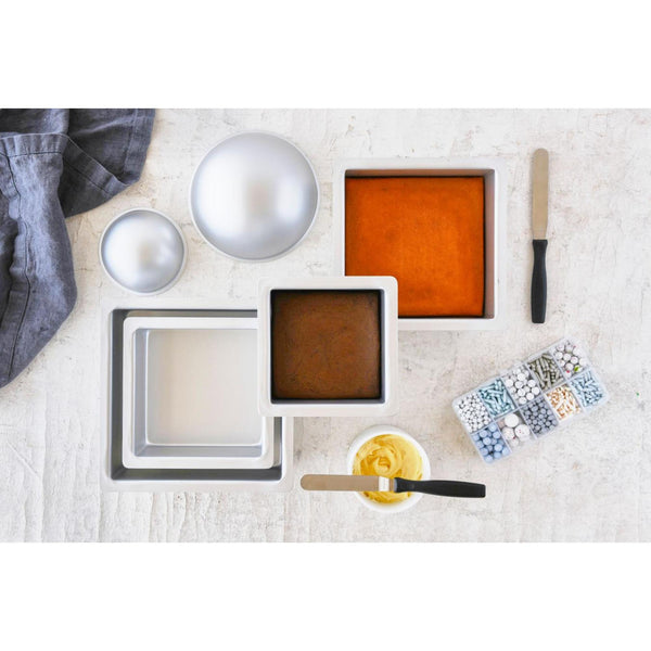 Bakemaster Silver Anodised Square Cake Pan 12.5 x 7.5cm - 1