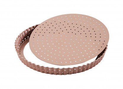 Wiltshire Perforated Nonstick Round Quiche - 24cm x 3cm x 24cm - 2