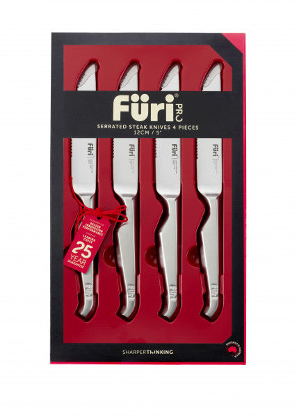 Furi Stainless Steel Serrated Steak Knives - 4 Piece Set - 1