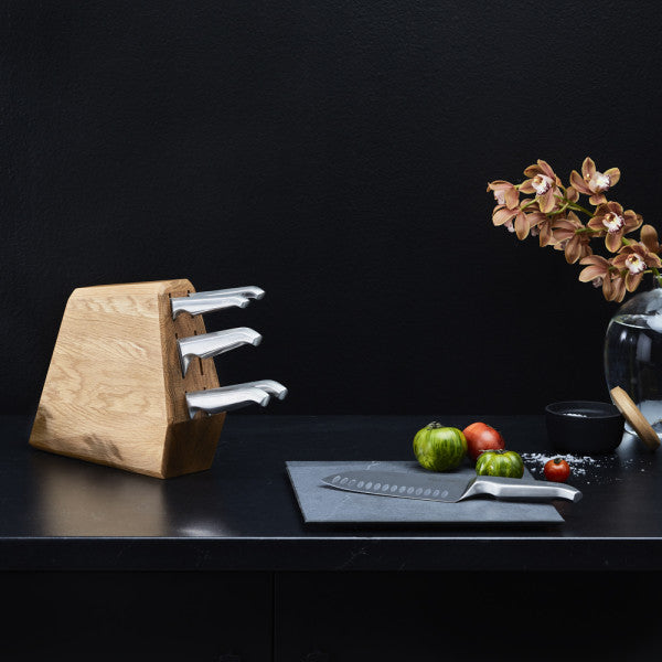 Furi Pro Duo-Angled Knife Block Set Duo-Angled Knife Block In Oak - 7 Piece - 2