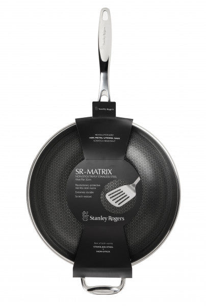 Stanley Rogers Matrix Stainless Steel  Wok Pan - 32cm - 1