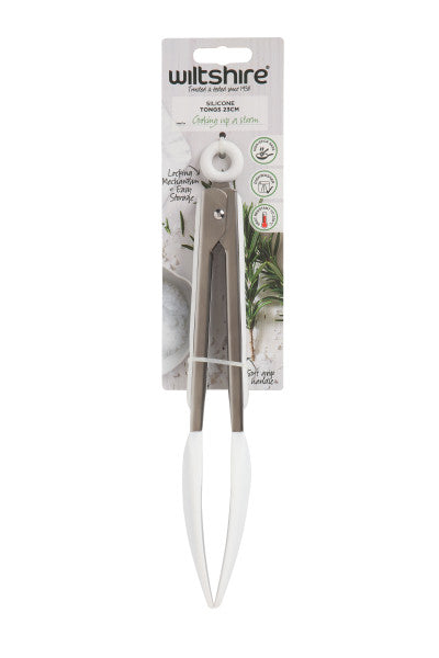 Wiltshire Silicone Tongs White 23cm - 1