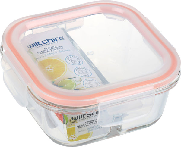 Wiltshire Square Glass Container with 2 Dividers 500ml - 2