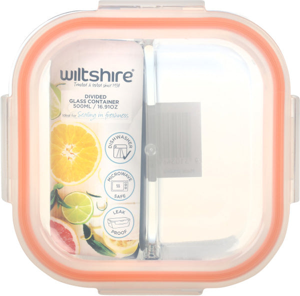 Wiltshire Square Glass Container with 2 Dividers 500ml - 1