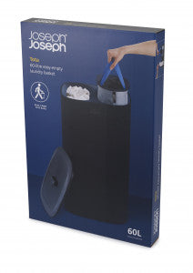 Joseph Joseph Tota Pop Laundry Seperation Basket Carbon Black - 60L (Two 30-Litre Fabric Tote Bags) - 1