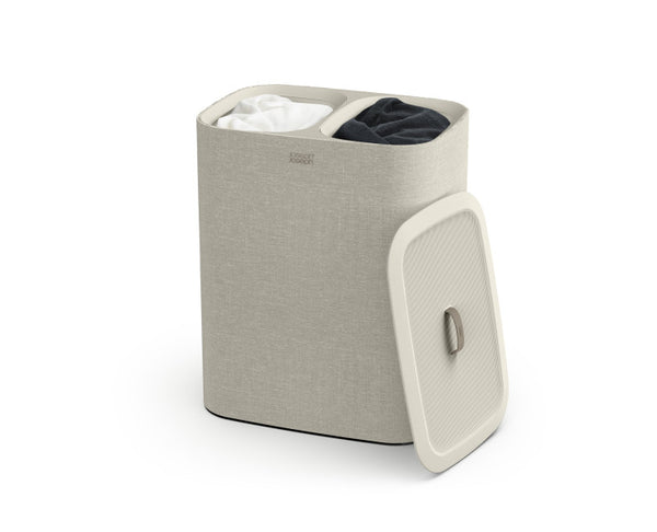 Joseph Joseph Tota Trio Laundry Separation Basket Ecru - 90L (Two 45L Fabric Tote Bags) - 2