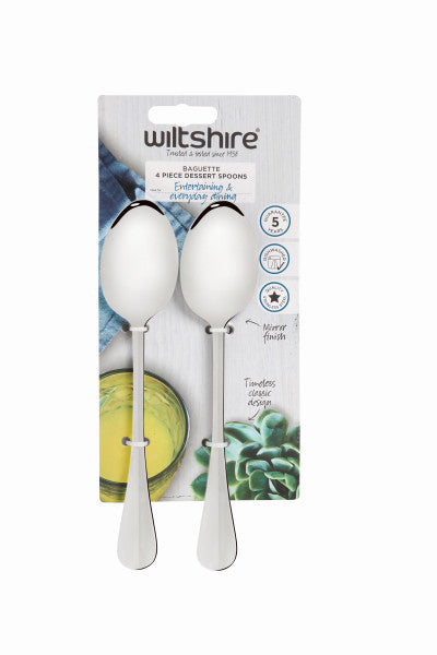 Wiltshire Baguette Dessert Spoon 4Piece Stainless Steel - 1