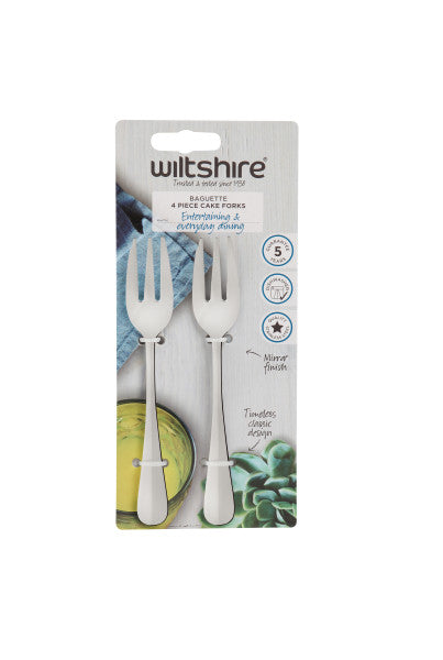 Wiltshire Baguette Cake Fork 4Piece Stainless Steel - 1