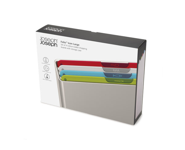 Joseph Joseph Folio Icon Multicolour Chopping Board Set Stainless-Steel Case – 4 Piece - 1