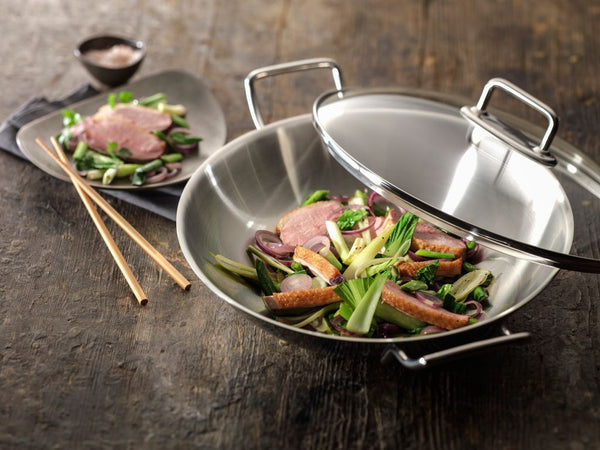 Zwilling Stainless Steel Wok With Lid & Side Handles Hob - 32cm - 1