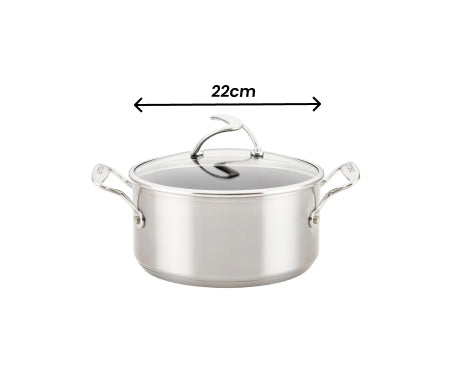 Circulon SteelShield™ Nonstick Stainless Steel S - Series Covered Saucepot - 22cm/3.8L - 1