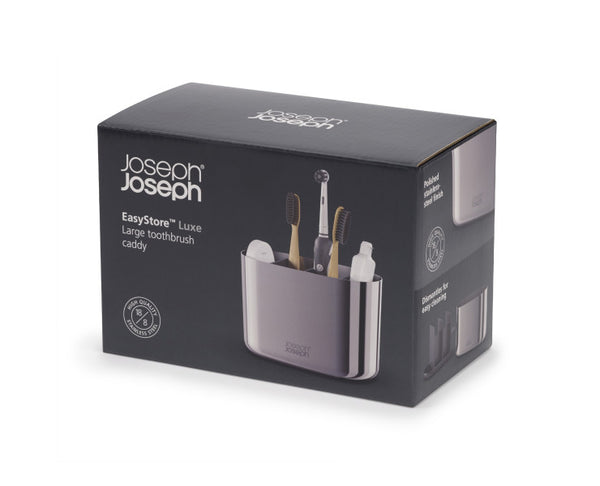 Joseph Joseph EasyStore Luxe Large Toothbrush Caddy – Stainless Steel - 1